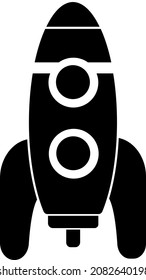 Spaceship icon, black silhouette. Highlighted on a white background. Vector illustration. A series of business icons.