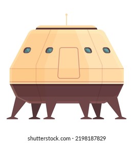Spaceship icon cartoon vector. Future base. Mars colonization