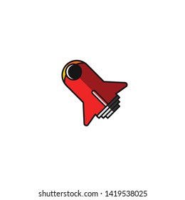 spaceship icon. color line art