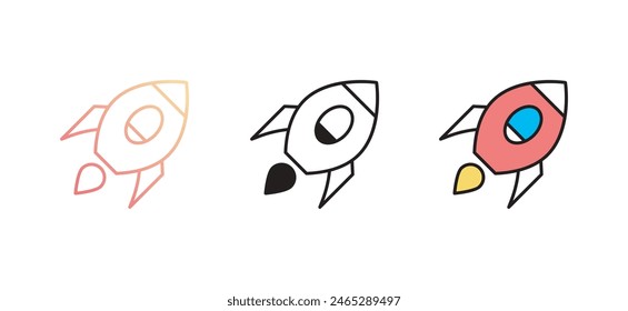 Spaceship icon design with white background stock illustration
