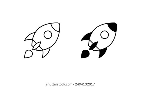 Spaceship icon design with white background stock illustration