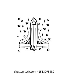Spaceship icon. Element of space hand drawn icon