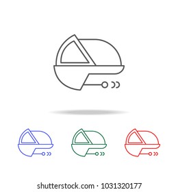 spaceship icon. Elements in multi colored icons for mobile concept and web apps. Icons for website design and development, app development on white background