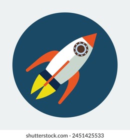 Spaceship icon. Flat design style modern vector illustration. Icon for web and mobile applications