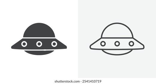 Ícone de espaçonave design de conjunto simples e plano