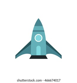 Spaceship icon in flat style on a white background