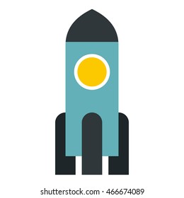 Spaceship icon in flat style icon in flat style on a white background