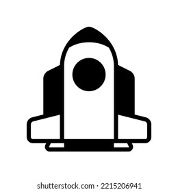 spaceship icon. fly high exploring space, contemplating the creation