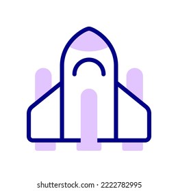 spaceship icon. fly high exploring space, contemplating the creation