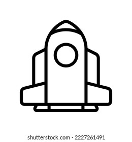 spaceship icon. fly high exploring space, contemplating the creation