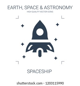 spaceship icon. high quality filled spaceship icon on white background. from earth space astronomy collection flat trendy vector spaceship symbol. use for web and mobile