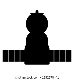 Spaceship icon on white background. Vector illustration.