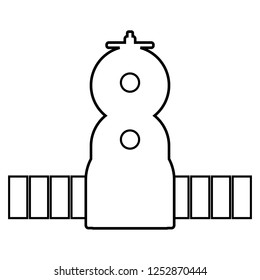 Spaceship icon on white background. Vector illustration.