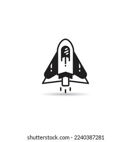 spaceship icon on white background