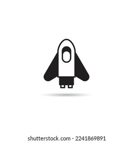 spaceship icon on white background vector illustration