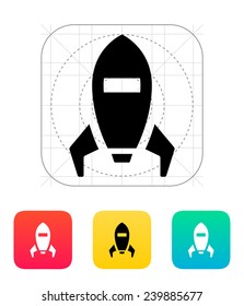 Spaceship icon on white background. Vector illustration.