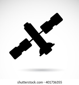 Spaceship icon on white background. Vector art.