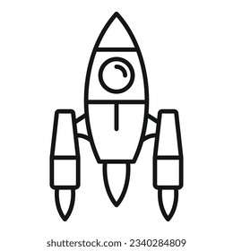 Vektorgrafik des Raumschiffs. Raketenraum. Brandbeginn