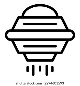 Spaceship icon outline vector. Space alien. Ufo ship