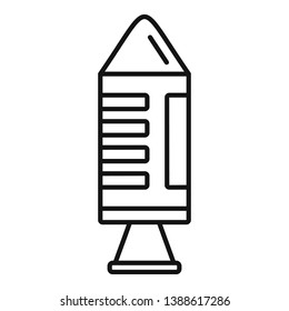 Spaceship icon. Outline spaceship vector icon for web design isolated on white background