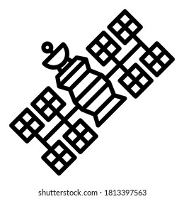 Raumschiff-Symbol. Rahmenspaceship, Vektorsymbol für Webdesign einzeln auf weißem Hintergrund