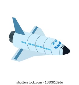 spaceship icon over white background, vector illustration