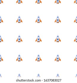 spaceship icon pattern seamless isolated on white background. Editable flat spaceship icon. spaceship icon pattern for web and mobile.