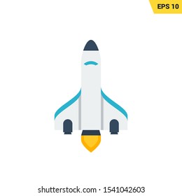 Spaceship icon, rocket launch icon in flat style, with colorful and eps 10