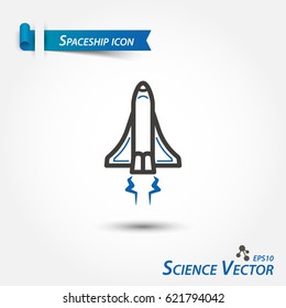 Spaceship icon . scientific vector .