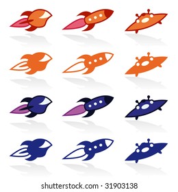 Spaceship icon set