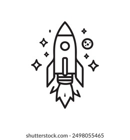 Spaceship icon set vector design symbol of science and technology.