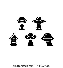 Spaceship Icon Set Vector Symbol Design Illustration