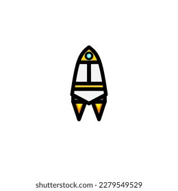 spaceship icon, a simple spaceship design with an elegant concept