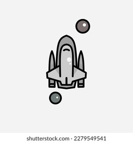 icono de nave espacial, un diseño de nave espacial simple con un concepto elegante