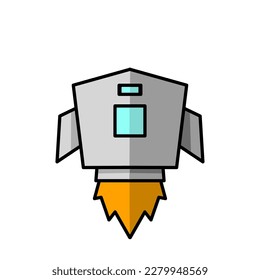 spaceship icon, a simple spaceship design with an elegant concept
