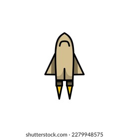 spaceship icon, a simple spaceship design with an elegant concept