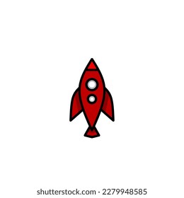 icono de nave espacial, un diseño de nave espacial simple con un concepto elegante