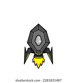 icono de nave espacial, un diseño de nave espacial simple con un concepto elegante