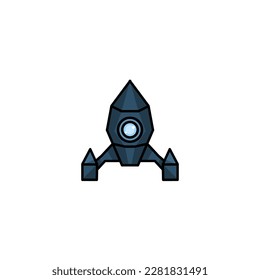 spaceship icon, a simple spaceship design with an elegant concept