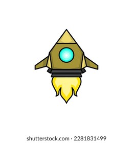 icono de nave espacial, un diseño de nave espacial simple con un concepto elegante