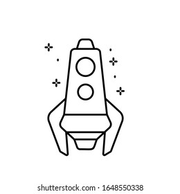 Spaceship icon. Simple line, outline vector of rocket icons for ui and ux, website or mobile application