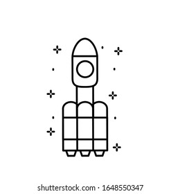 Icono de nave espacial. Línea simple, contorno vectorial de iconos de cohetes para ui y ux, sitio web o aplicación móvil