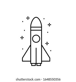 Spaceship icon. Simple line, outline vector of rocket icons for ui and ux, website or mobile application