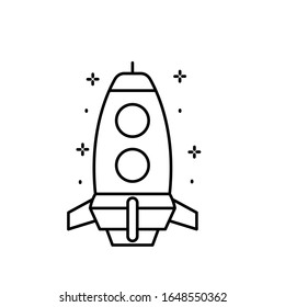 Spaceship icon. Simple line, outline vector of rocket icons for ui and ux, website or mobile application