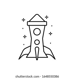 Spaceship icon. Simple line, outline vector of rocket icons for ui and ux, website or mobile application