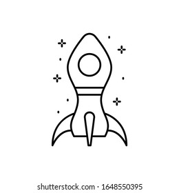 Spaceship icon. Simple line, outline vector of rocket icons for ui and ux, website or mobile application