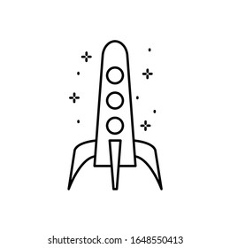 Icono de nave espacial. Línea simple, contorno vectorial de iconos de cohetes para ui y ux, sitio web o aplicación móvil