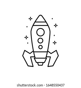 Spaceship icon. Simple line, outline vector of rocket icons for ui and ux, website or mobile application