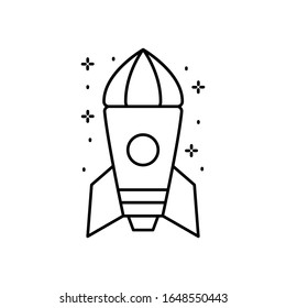 Spaceship icon. Simple line, outline vector of rocket icons for ui and ux, website or mobile application