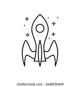 Icono de nave espacial. Línea simple, contorno vectorial de iconos de cohetes para ui y ux, sitio web o aplicación móvil